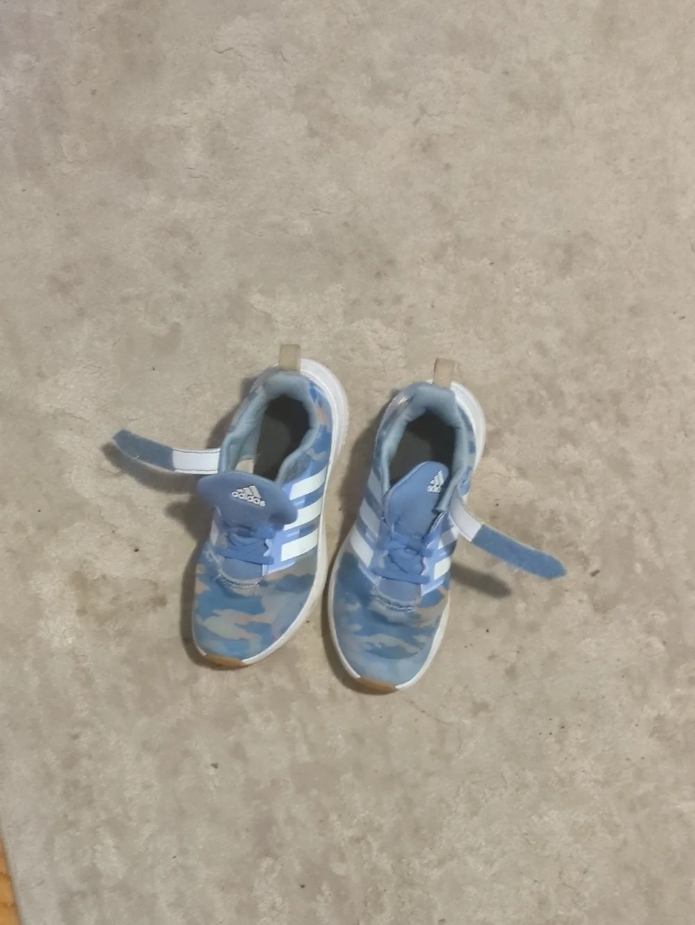 Adidas Kids Blue Camo Sneakers with White Stripes FortaRun 2.0 Cloudfoam